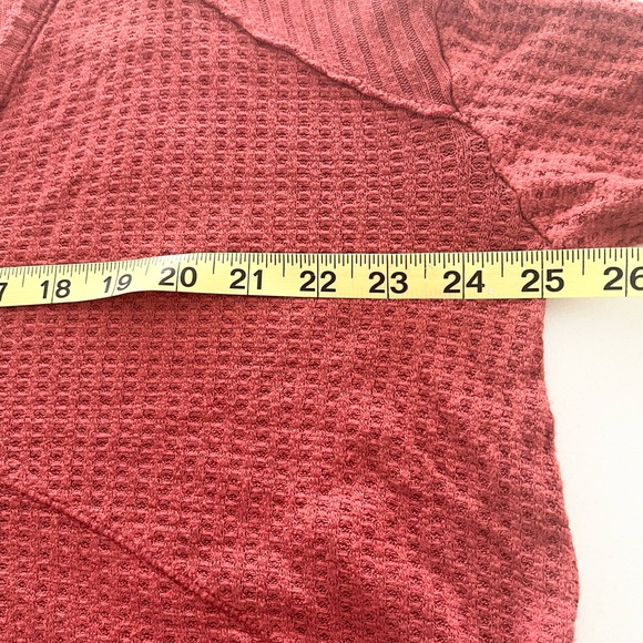 We the Free Pacific Thermal Terracotta Long Sleeve Raw Hem Boho Top Size Small - Picture 5 of 8